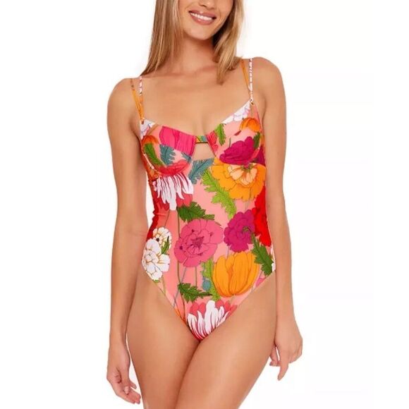Trina Turk Sunny Bloom Underwire One Piece In Size 8. NWT! - Picture 3 of 14